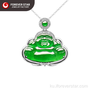 18k zêrîn diamond buddha pendant